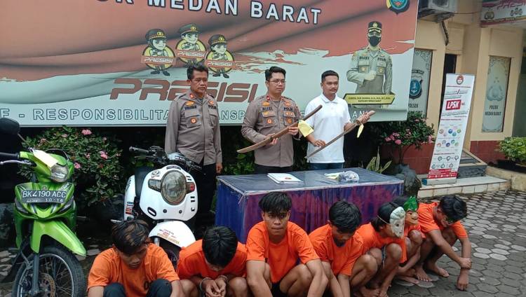 Polsek Medan Barat Tangkap Ketua Genk Motor dan Anggotanya 