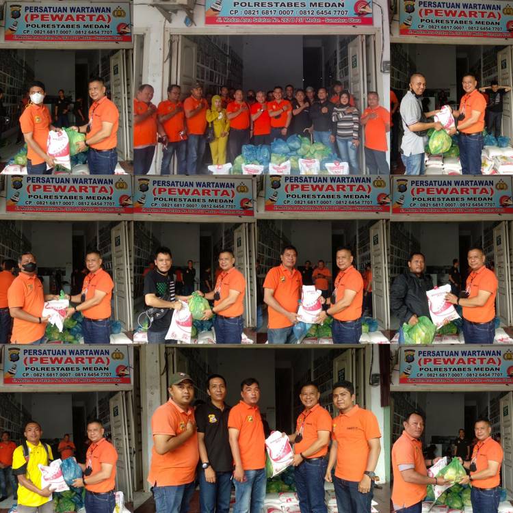 Jumat Barokah, Ketua Pewarta  Bagikan 100 Paket Sembako Kepada Wartawan
