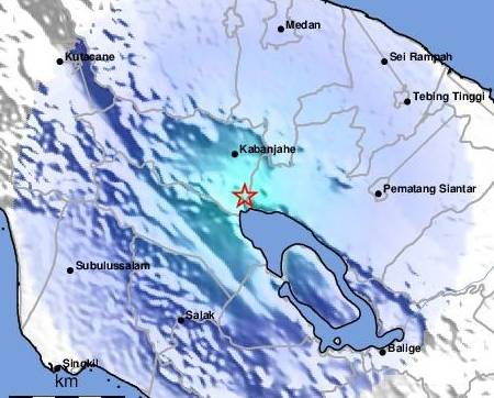 Gempa Bumi Tektonik Berkekuatan Magnitudo 3,9 Guncang Karo