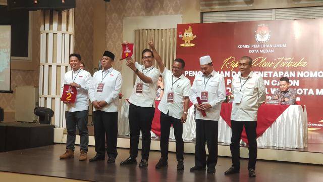 Nomor Urut Paslon Pilkada Medan, Rico-Zaki 1, Ridha-Rani 2, Hidayatullah-Ridho 3