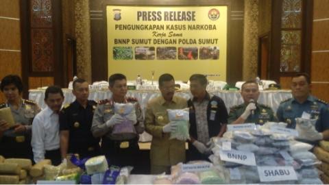 Sebulan, Narkotika Senilai Rp 150 Miliar Disita Poldasu dan BNNP Sumut