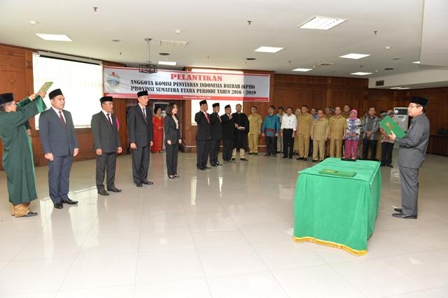 Gubernur Sumut Lantik Anggota KPID Sumut Periode 2016-2019