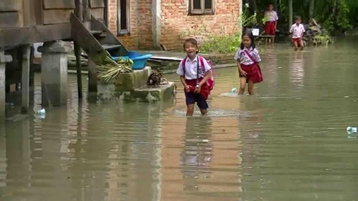 Sebagian Rumah dan Areal Persawahan di Langkat Masih Terendam Banjir 