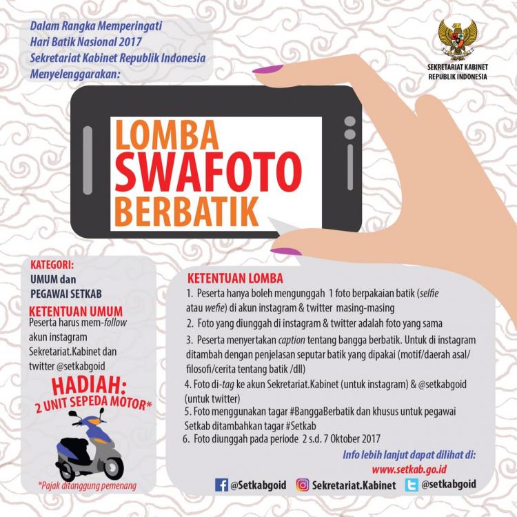 Sekretariat Kabinet Gelar Lomba Swafoto Bangga Berbatik