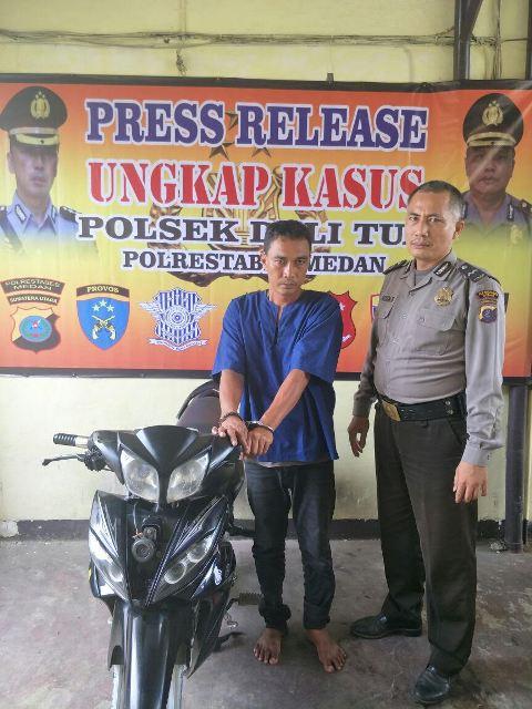 Curi Sepeda Motor di Parkiran Indomaret Jalan Jamin Ginting, Buruh Bangunan Diringkus Polisi
