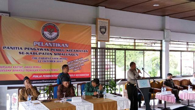 Kapolsek Parapat Hadiri Pelantikan dan Pengambilan Sumpah Panwaslu Simalungun