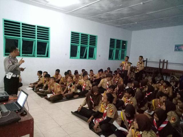 Satlantas Polres Simalungun Sosialisasi Etika Berlalulintas kepada Pramuka di SMAN 5 Kota Pematangsiantar