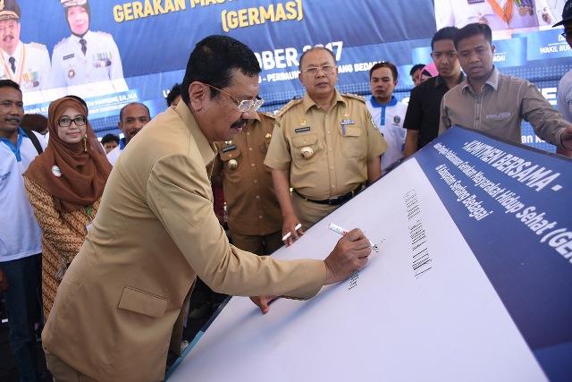 Gubsu Canangkan Germas di Kabupaten Deli Serdang dan Serdang Bedagai