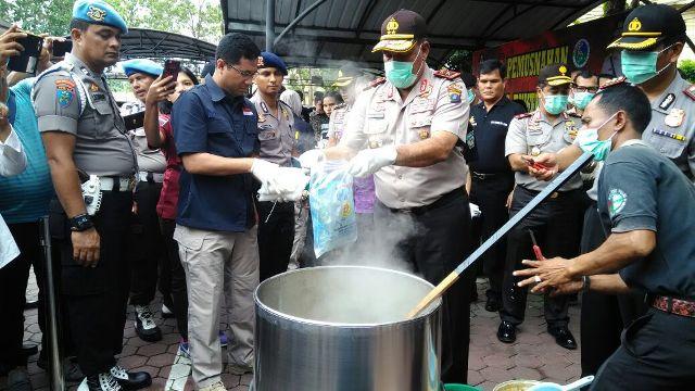 Kapoldasu Bentak Bandar dan Pengedar di Pemusnahan Barang Bukti Narkotika