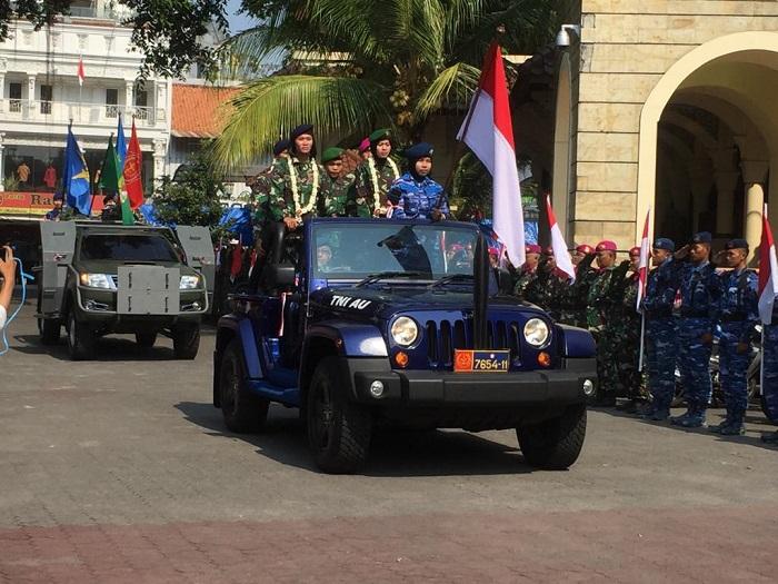Pawai Bendera Merah Putih HUT ke-73 TNI Tiba di Yogyakarta