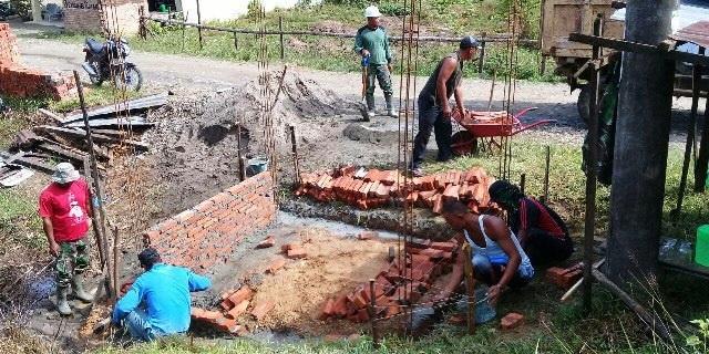 Satgas TMMD Kodim 0203/Langkat Bangun Pos Kamling Untuk Jaga Kondusifitas Wilayah