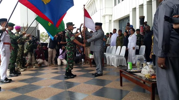 Flag Relay Merah Putih HUT Ke-73 TNI Berakhir di Merauke