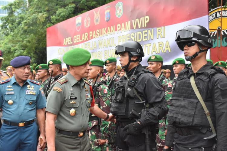 Pangdam I/BB Pimpin Apel Gelar Pasukan Operasi Pengamanan VVIP Wakil Presiden dalam Rangka Penutupan MTQN ke XXll