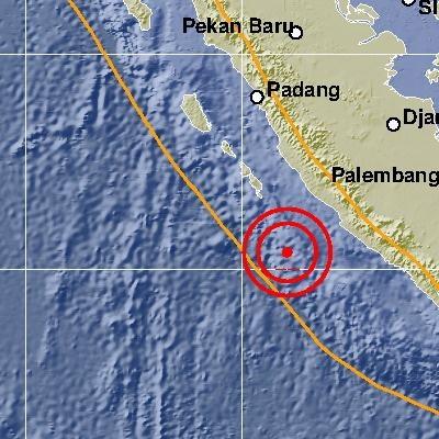 Samudera Hindia Pantai Barat di Sumatera Diguncang Gempa