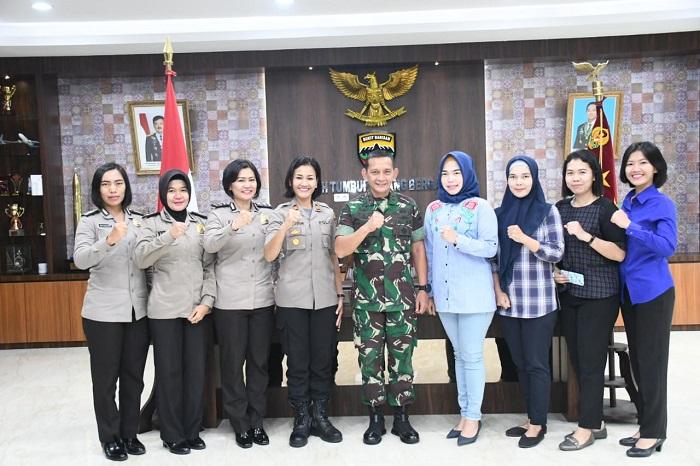 Kapolsek Helvetia Sambangi Kodam I/BB, Jaga Sinergitas TNI dan Polri