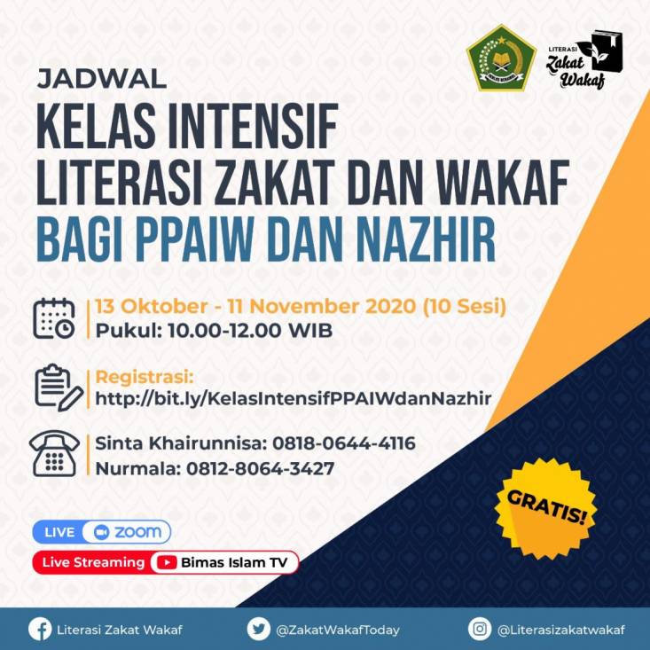 Ingin Belajar Gratis Literasi Zakat dan Wakaf? Ikuti Kelas Daring Kemenag untuk PPAIW dan Nazhir