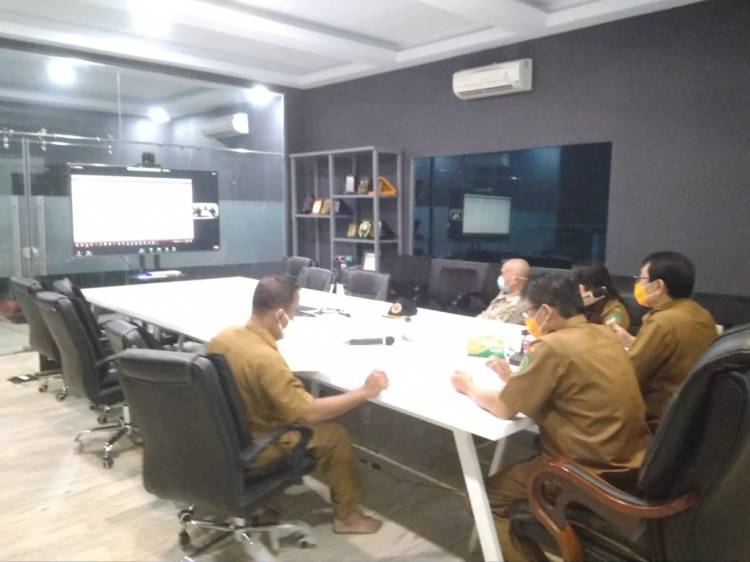 Pemkab Langkat Ikuti Rakor Penanganan Covid 19 dengan Gubsu