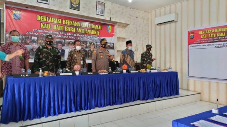 Satukan Persepsi, Polres Batu Bara Gelar Deklarasi Bersama Cinta Damai