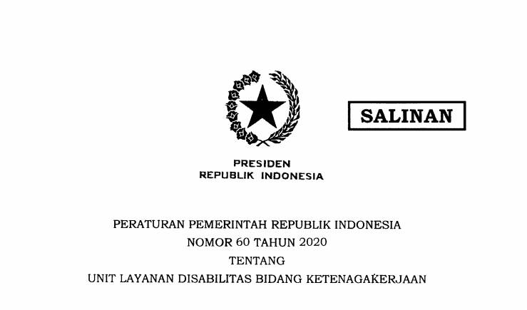 Presiden Teken PP tentang Unit Layanan Disabilitas Bidang Ketenagakerjaan