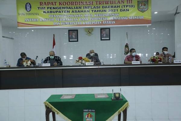 Bupati Asahan Buka Rapat Koordinasi Triwulan III TPID Kabupaten Asahan Tahun 2021