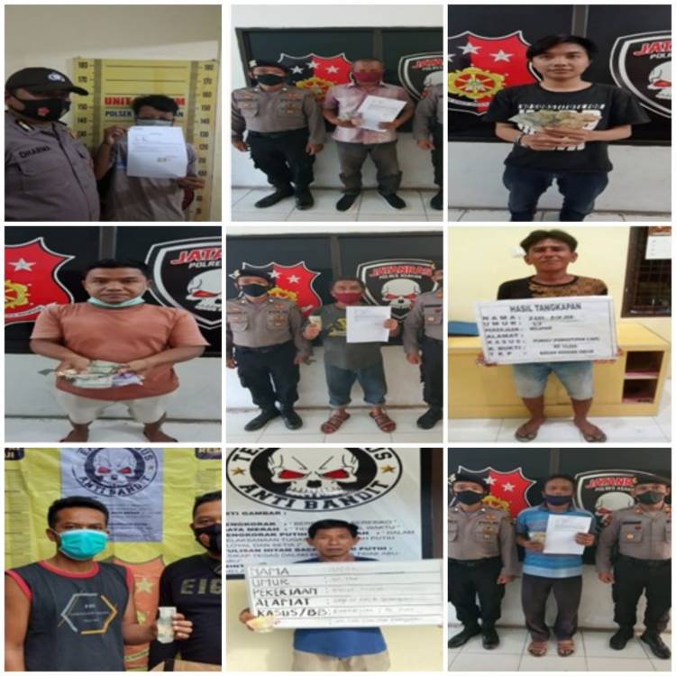 Gencar lakukan Operasi Pekat, 10 Preman dan Bandar Judi Dibekuk Polisi di Asahan