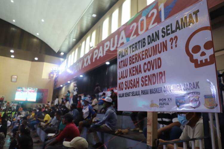 Satgas Prokes PON Kab. Mimika Apresiasi Penonton Masih Taat Prokes Hingga Hari Terakhir Pertandingan