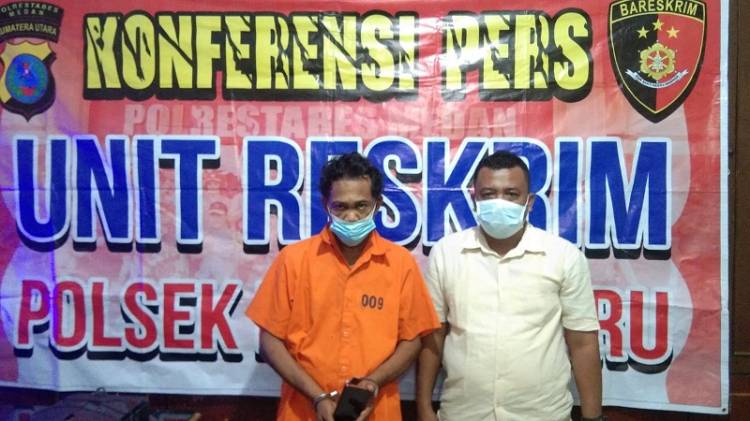 Polsek Medan Baru Ciduk Pencuri Handphone di Warung Boba Jalan Darussalam