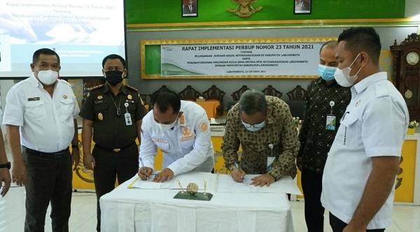 Sukseskan Program Jaminan Sosial Ketenagakerjaan, Pemkab Labuhanbatu Jalin Kerjasama dengan BPJS  