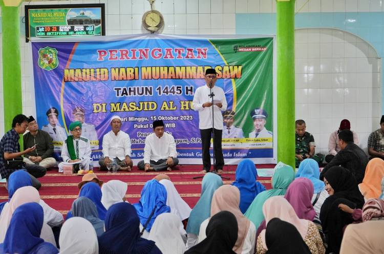 Peringatan Maulid Nabi Muhammad di Mesjid Al Huda, Pemko Medan Komit Wujudkan Kehidupan Spritual