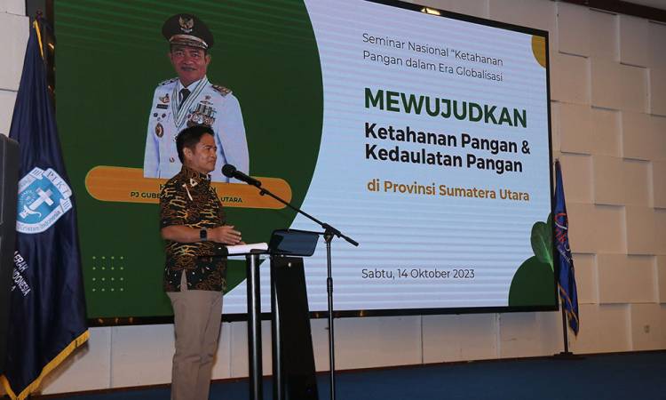 Keynote Speaker Seminar Ketahanan Pangan, Pj Gubernur Sumut Paparkan Potensi Pertanian di Sumut