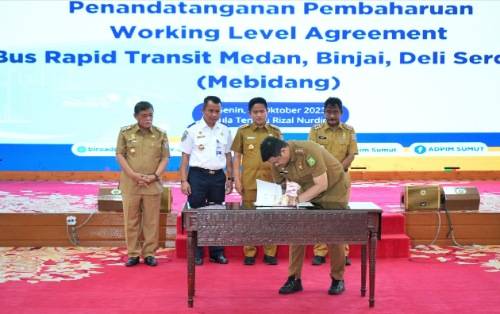 Tandatangani WLA BRT Mebidang, Walikota Medan Berharap Segera Terwujud