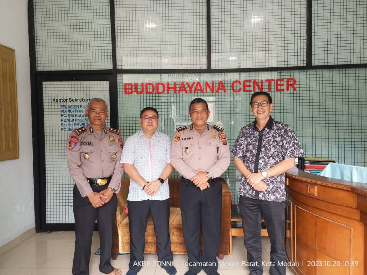 Ciptakan Kondisi Aman Jelang Pemilu, Polrestabes Medan Anjangsana ke Tokoh Agama Budha