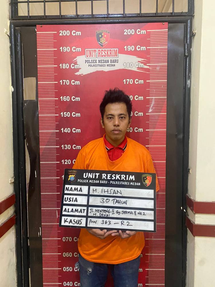 Polsek Medan Baru Tangkap Maling Motor di Pelataran Parkir Mesjid Al Jihad