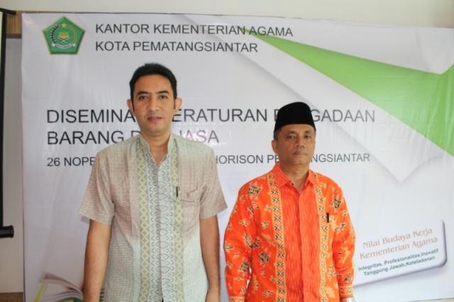 Kakankemenag Siantar Buka Kegiatan Diseminasi Peraturan Barjas