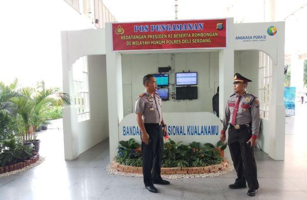 Jelang Kedatangan Presiden, Kapolres Deli Serdang Cek Kesiapan Pam di Bandara Kuala Namu