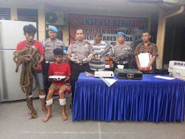 Polsek Sunggal Ringkus Pembobol Gudang Karaoke Smile di Jalan dr Mansyur Medan