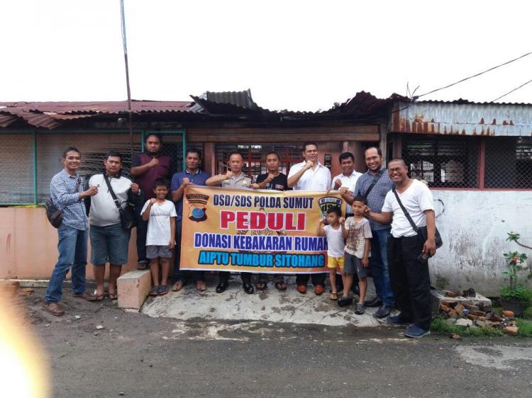 DSD SDS Poldasu Kunjungi Rumah Anggota yang Terbakar di Aspol Jalan Menteng