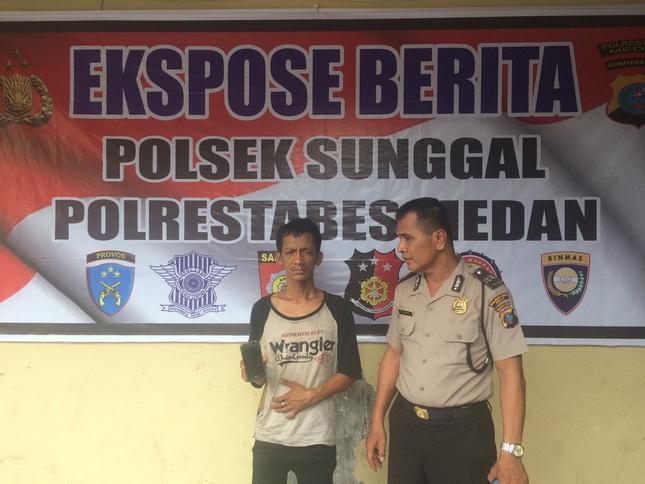 Curi Handphone, Buruh Bangunan Ini Ditangkap Warga dan Diserahkan ke Polsek Sunggal