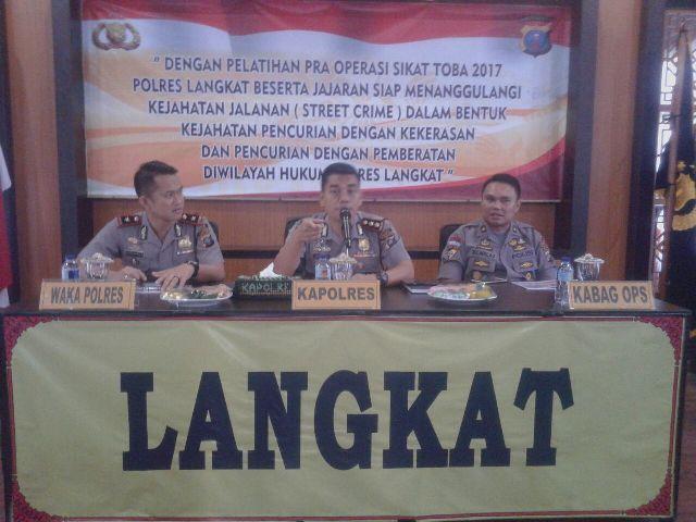 Polres Langkat Latihan Pra Operasi Sikat Toba 2017