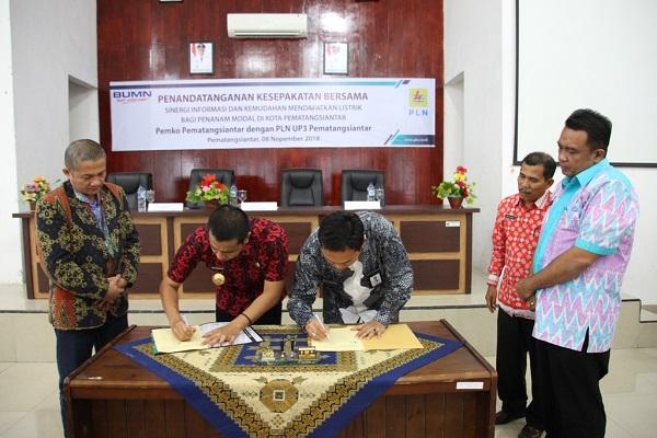 Wujudkan Pembangunan di Bidang Infrastruktur Kelistrikan, PT PLN dan Pemko Pematangsiantar Teken MoU