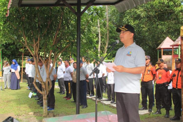 Walikota Medan Pimpin Apel dan Aksi Gerakan Pengurangan Resiko Bencana Sekolah Sungai