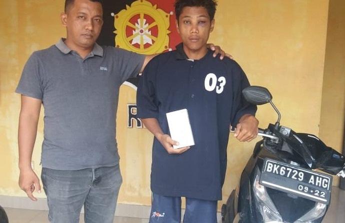 Agus Diamankan Tim Pegasus Polsek Medan Helvetia Usai Jambret HP Milik Sinaga