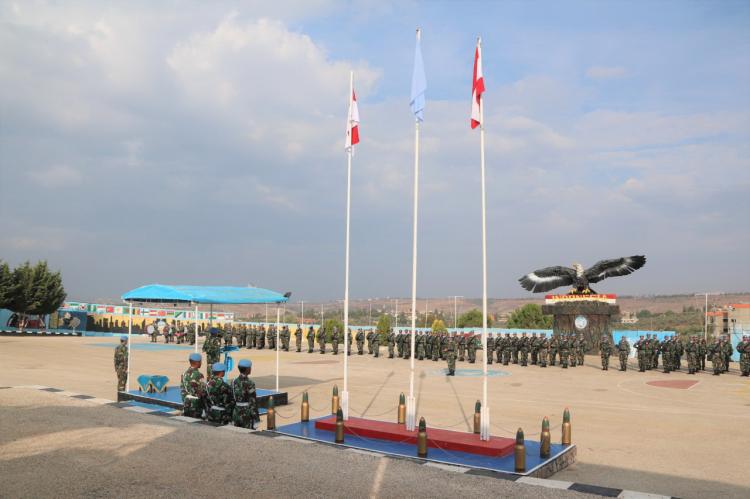 Pasukan Perdamaian Indobatt Upacara Hari Pahlawan di Lebanon