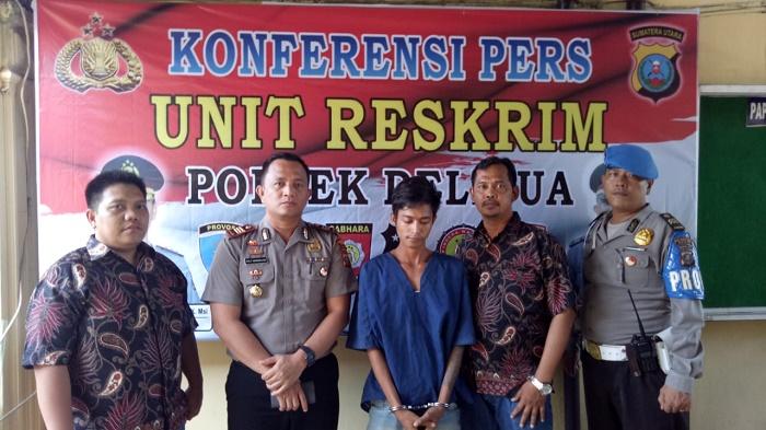 Polsek Delitua Tangkap Warga Bawa Sabu di Jalan Karya Johor