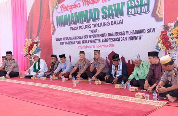 Polres Tanjungbalai Gelar Peringatan Maulid Nabi Muhammad SAW 1441 Hijriyah