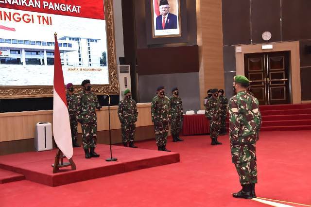 Panglima TNI Terima Laporan Korps Kenaikan Pangkat 11 Perwira Tinggi