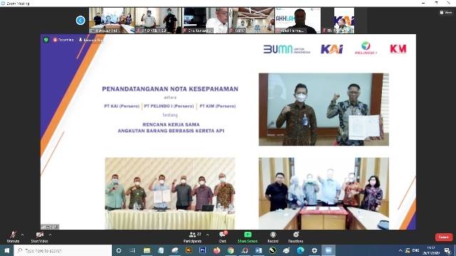 Pelindo 1 bersama KAI dan KIM Tandatangani Kerjasama Angkutan Barang Berbasis Kereta Api di Sumut