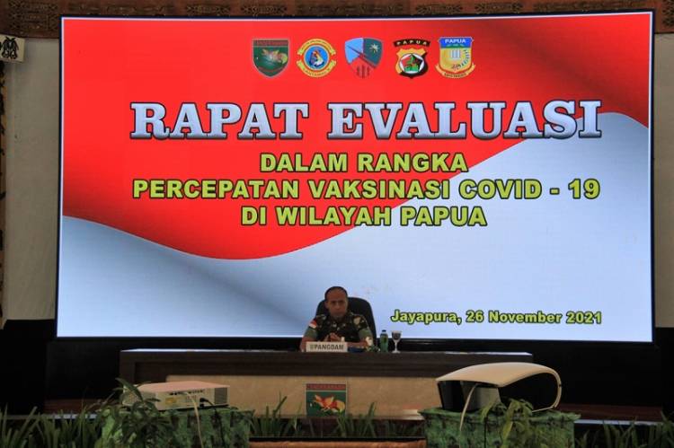 Kodam XVII/Cenderawasih Rapat Evaluasi Percepatan Vaksinasi Covid-19 di Provinsi Papua