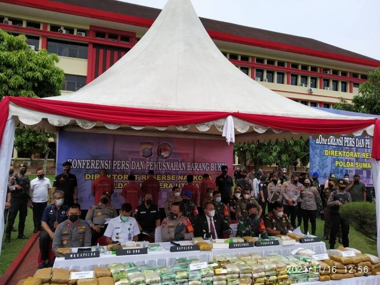 Polda Sumut Musnahkan Narkoba Bernilai Miliaran Rupiah Periode Juli - Oktober 2021
