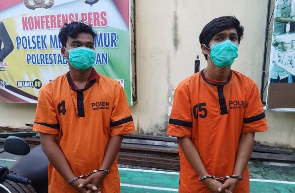Dua Pelaku Pencuri Ban di Jalan Cendana Diringkus Polsek Medan Timur